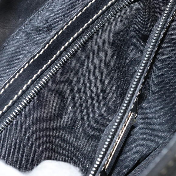 FENDI Shoulder Bag Leather Black Auth hk2970