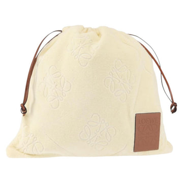 LOEWE Anagram Drawstring Pouch Pile Beige Auth hk2976