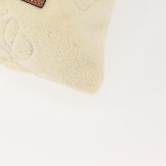 LOEWE Anagram Drawstring Pouch Pile Beige Auth hk2976