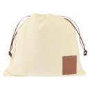 LOEWE Anagram Drawstring Pouch Pile Beige Auth hk2976-13