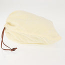 LOEWE Anagram Drawstring Pouch Pile Beige Auth hk2976-4