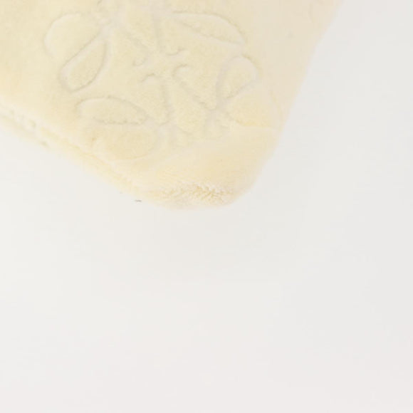 LOEWE Anagram Drawstring Pouch Pile Beige Auth hk2976