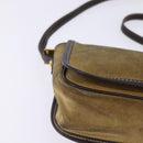 LOEWE Anagram Shoulder Bag Suede Leather Beige Gold Auth hk2979-14