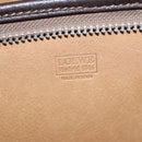 LOEWE Anagram Shoulder Bag Suede Leather Beige Gold Auth hk2979-18