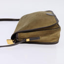 LOEWE Anagram Shoulder Bag Suede Leather Beige Gold Auth hk2979-3