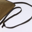 LOEWE Anagram Shoulder Bag Suede Leather Beige Gold Auth hk2979-7