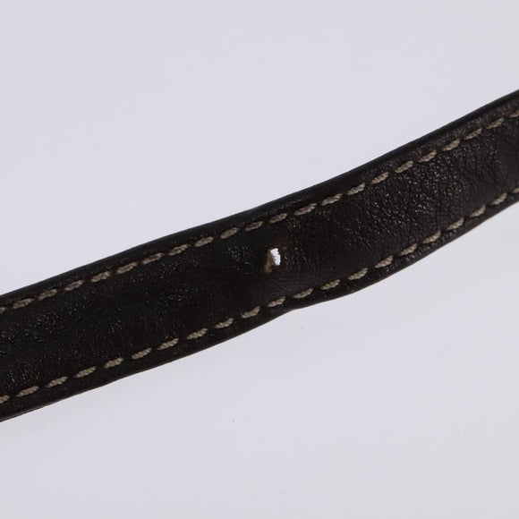 LOEWE Anagram Shoulder Bag Suede Leather Beige Gold Auth hk2979