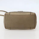 LOEWE Anagram Hand Bag Leather 2way Gold Auth hk2980-5