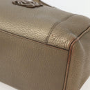 LOEWE Anagram Hand Bag Leather 2way Gold Auth hk2980-16
