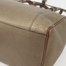 LOEWE Anagram Hand Bag Leather 2way Gold Auth hk2980-18