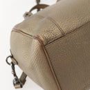 LOEWE Anagram Hand Bag Leather 2way Gold Auth hk2980-9