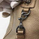 LOEWE Anagram Hand Bag Leather 2way Gold Auth hk2980-20