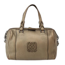 LOEWE Anagram Hand Bag Leather 2way Gold Auth hk2980-13