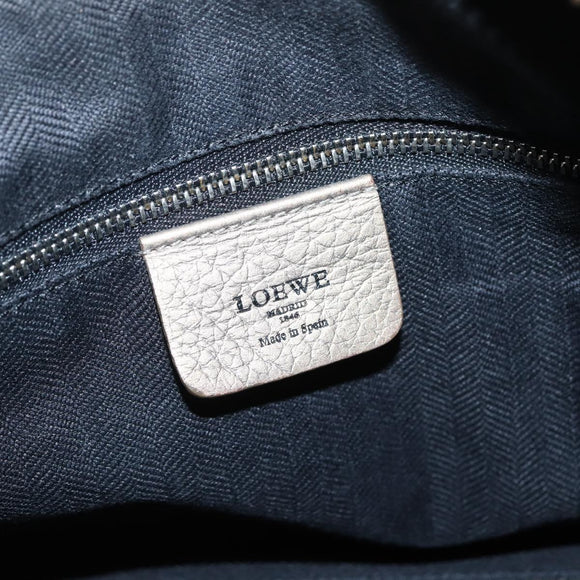 LOEWE Anagram Hand Bag Leather 2way Gold Auth hk2980