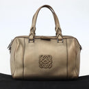 LOEWE Anagram Hand Bag Leather 2way Gold Auth hk2980-12