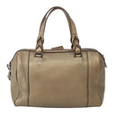 LOEWE Anagram Hand Bag Leather 2way Gold Auth hk2980-2
