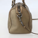 LOEWE Anagram Hand Bag Leather 2way Gold Auth hk2980-3