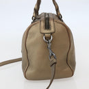 LOEWE Anagram Hand Bag Leather 2way Gold Auth hk2980-4