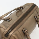 LOEWE Anagram Hand Bag Leather 2way Gold Auth hk2980-6