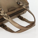 LOEWE Anagram Hand Bag Leather 2way Gold Auth hk2980-7