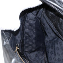 LOEWE Anagram Shoulder Bag Leather Black Gold Auth hk2981-20