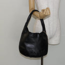 LOEWE Anagram Shoulder Bag Leather Black Gold Auth hk2981-22