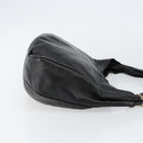 LOEWE Anagram Shoulder Bag Leather Black Gold Auth hk2981-3