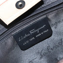 Salvatore Ferragamo Gancini Hand Bag Leather Beige Silver Auth hk2982-15