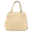 Salvatore Ferragamo Gancini Hand Bag Leather Beige Silver Auth hk2982-3