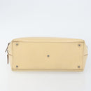 Salvatore Ferragamo Gancini Hand Bag Leather Beige Silver Auth hk2982-9