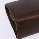 Salvatore Ferragamo Gancini Shoulder Bag Leather Brown Gold Auth hk2983-15