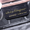 Salvatore Ferragamo Gancini Shoulder Bag Leather Brown Gold Auth hk2983-12