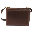 Salvatore Ferragamo Gancini Shoulder Bag Leather Brown Gold Auth hk2983-2