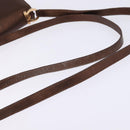 Salvatore Ferragamo Gancini Shoulder Bag Leather Brown Gold Auth hk2983-7