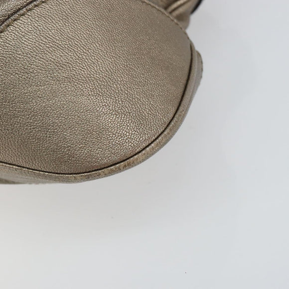 Salvatore Ferragamo Gancini Tote Bag Leather Champagne Gold Auth hk2984