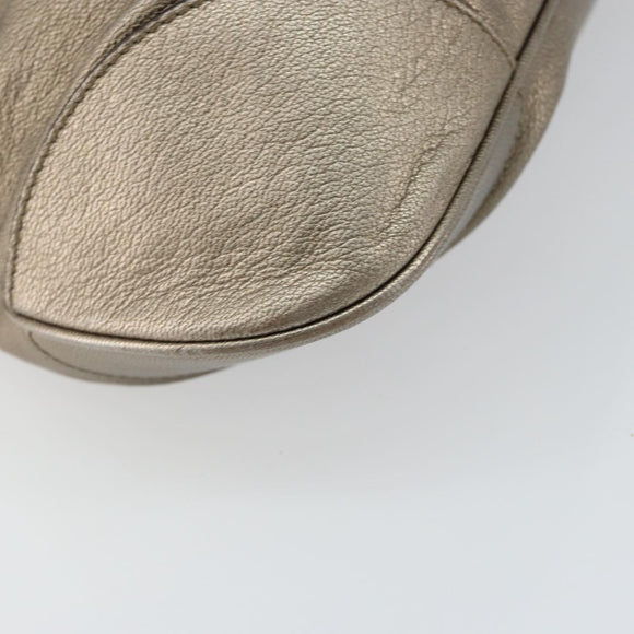 Salvatore Ferragamo Gancini Tote Bag Leather Champagne Gold Auth hk2984