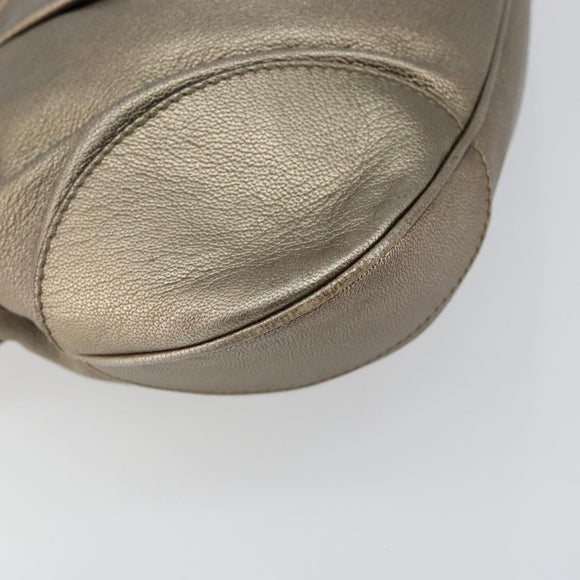 Salvatore Ferragamo Gancini Tote Bag Leather Champagne Gold Auth hk2984