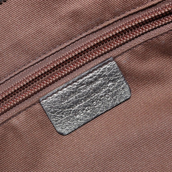 Salvatore Ferragamo Gancini Tote Bag Leather Champagne Gold Auth hk2984