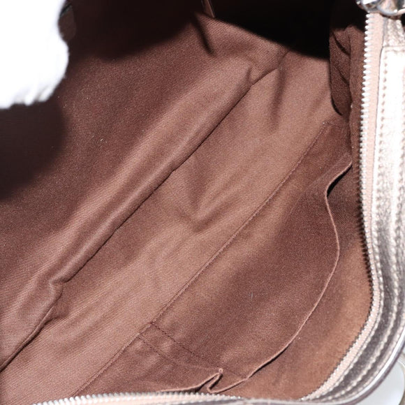 Salvatore Ferragamo Gancini Tote Bag Leather Champagne Gold Auth hk2984