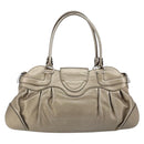 Salvatore Ferragamo Gancini Tote Bag Leather Champagne Gold Auth hk2984-2