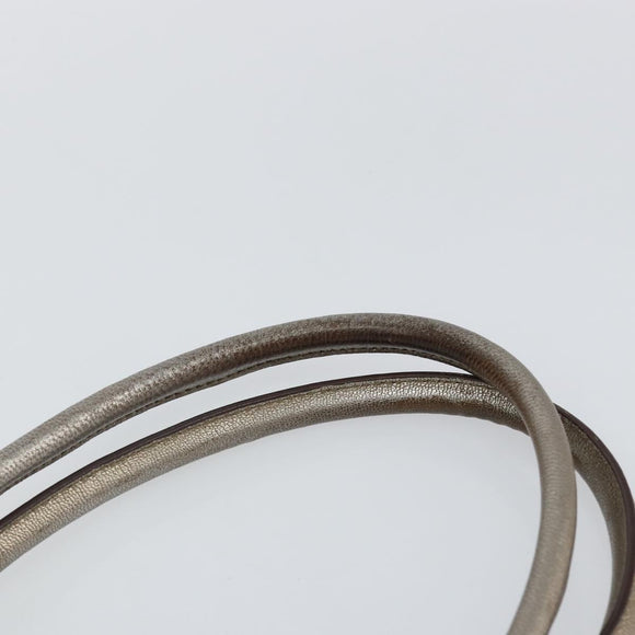 Salvatore Ferragamo Gancini Tote Bag Leather Champagne Gold Auth hk2984