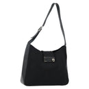 Salvatore Ferragamo Gancini Shoulder Bag Nylon Black Silver Auth hk2985-1