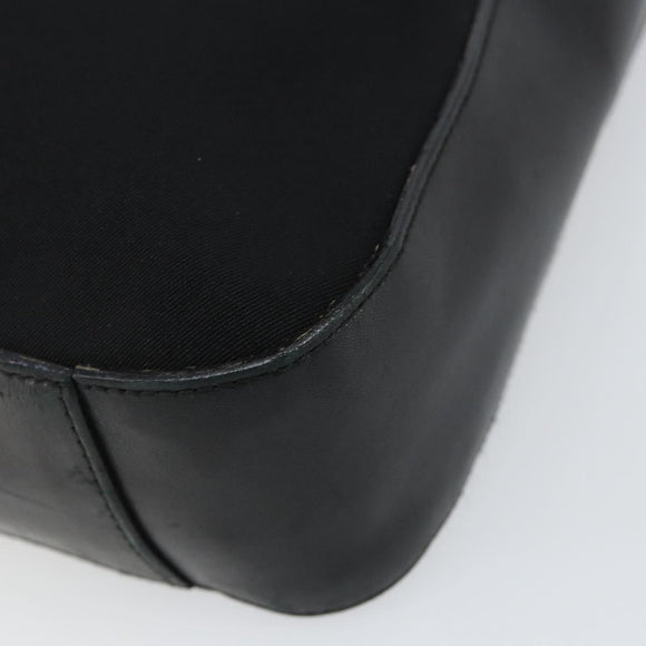 Salvatore Ferragamo Gancini Shoulder Bag Nylon Black Silver Auth hk2985