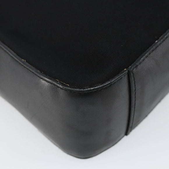 Salvatore Ferragamo Gancini Shoulder Bag Nylon Black Silver Auth hk2985