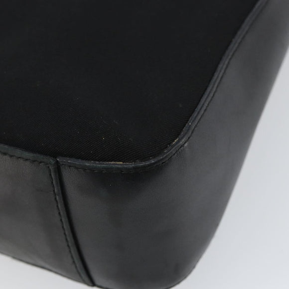 Salvatore Ferragamo Gancini Shoulder Bag Nylon Black Silver Auth hk2985