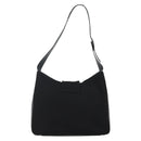 Salvatore Ferragamo Gancini Shoulder Bag Nylon Black Silver Auth hk2985-2