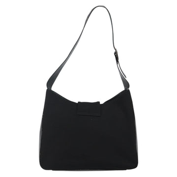 Salvatore Ferragamo Gancini Shoulder Bag Nylon Black Silver Auth hk2985 - 0