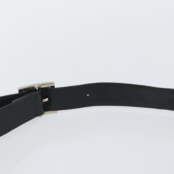 Salvatore Ferragamo Gancini Shoulder Bag Nylon Black Silver Auth hk2985