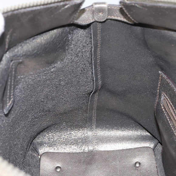 Salvatore Ferragamo Gancini Tote Bag Leather Beige Silver Auth hk2986