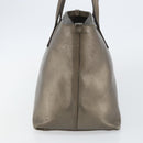 Salvatore Ferragamo Gancini Tote Bag Leather Beige Silver Auth hk2986-5